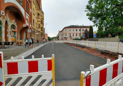 Baufortschritt auf der Dresdner Straße
